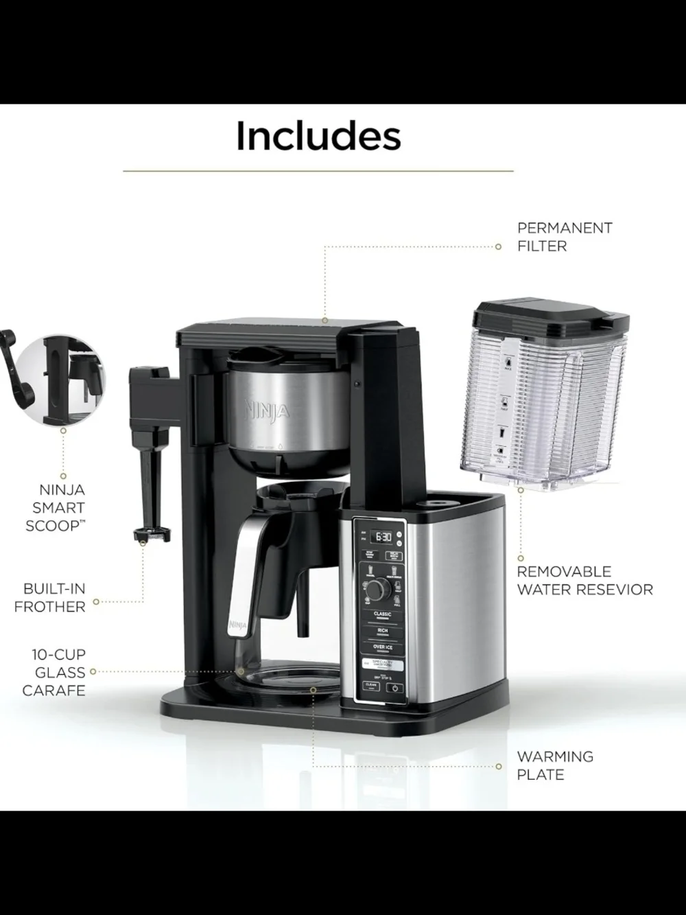 Ninja Programmable Coffee Maker in Stainless Steel and Black